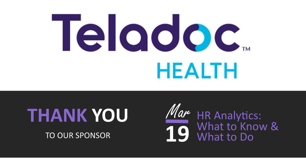 GRHRA's tweet photo. Big thank you to Teladoc Health for supporting GRHRA! You can still sign up for our upcoming HR Analytics Meeting! https://t.co/8c1VBSqY1b