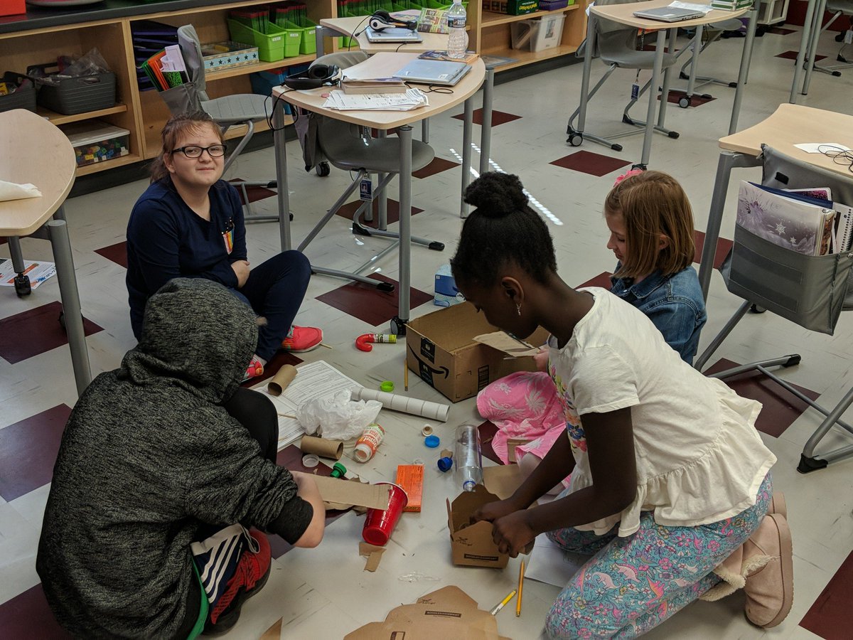 JenniferEckley's tweet photo. Rubbish Rescue building has finally begun! We are engineers!@Relay_BCPS #1Relay4All https://t.co/tr088Xrx6n