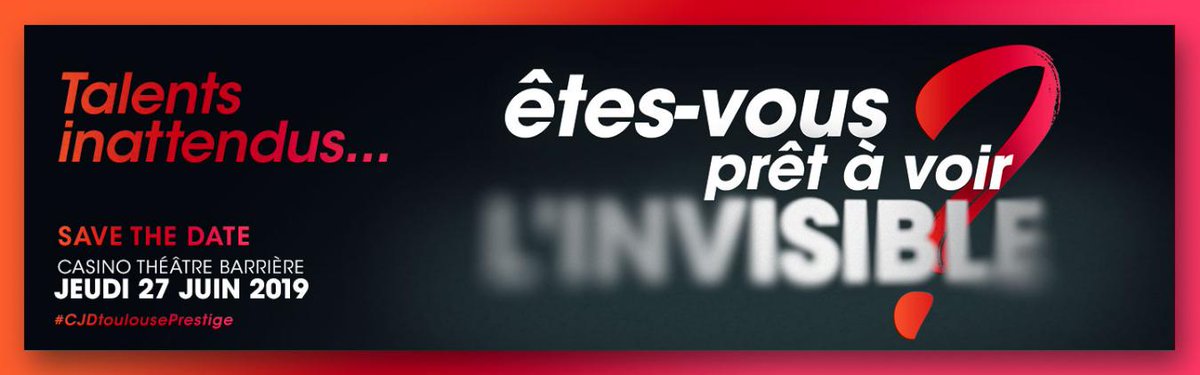 [SAVE THE DATE] Le CJD Toulouse te donne rendez-vous le 27 juin 2019 pour sa PRESTIGE annuelle au casino Barrière. Plus d'infos très bientôt !