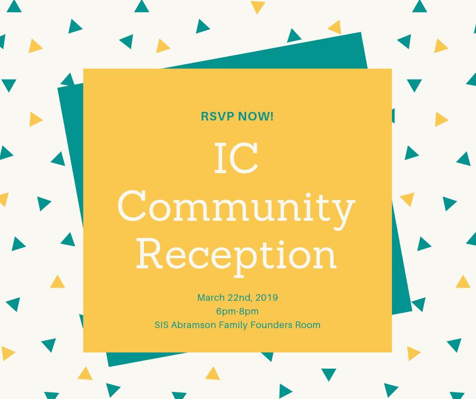ic_sis's tweet photo. Don't forget to RSVP to the IC Community Reception! We are 10 days away!
You can RSVP here: https://t.co/VAive5IUaZ https://t.co/Y5qJ2d2fko