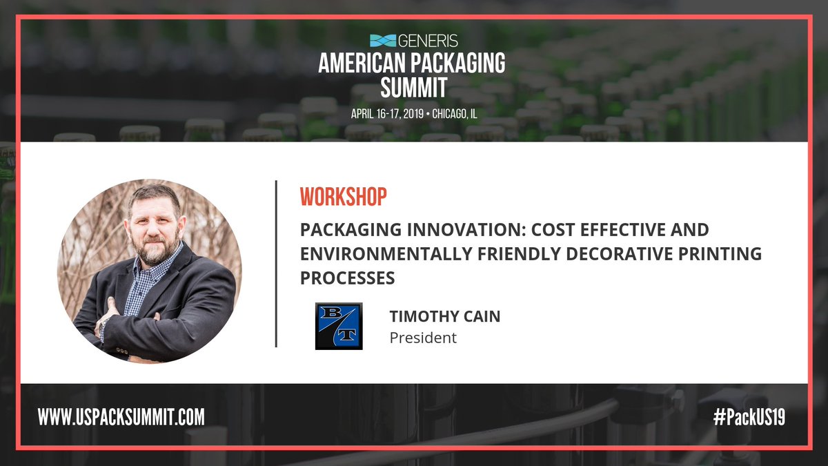 BreitTech's tweet image. Join Timothy Cain, President of @BreitTech, at #PackUS19 where he will be leading a workshop on "Packaging Innovation: Cost Effective and Environmentally Friendly Decorative Printing Processes". For more information, visit (link: bit.ly/2rbjJjK)