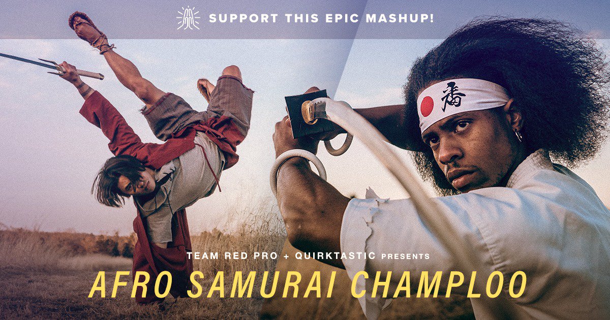 Logeenius's tweet photo. Support the epic slash up mashup by #TeamRedPro, produced by @Quirktastic_co #AfroSamurai #SamuraiChamploo #Anime #ShortFilm #blerd #nerd https://t.co/IpuvUScXWp https://t.co/7hgStpBJ17