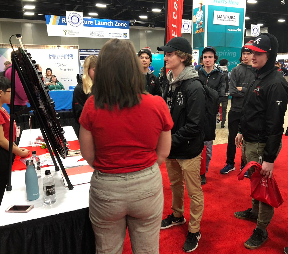 uwinnipeg's tweet photo. We’re at the Rotary @CareerSymposium until 3:00 pm today and from 9:00 am – 3:00 pm tomorrow. Make sure you visit us, learn more about UWinnipeg, and have some fun with our interactive displays. https://t.co/ob6OOzLsod