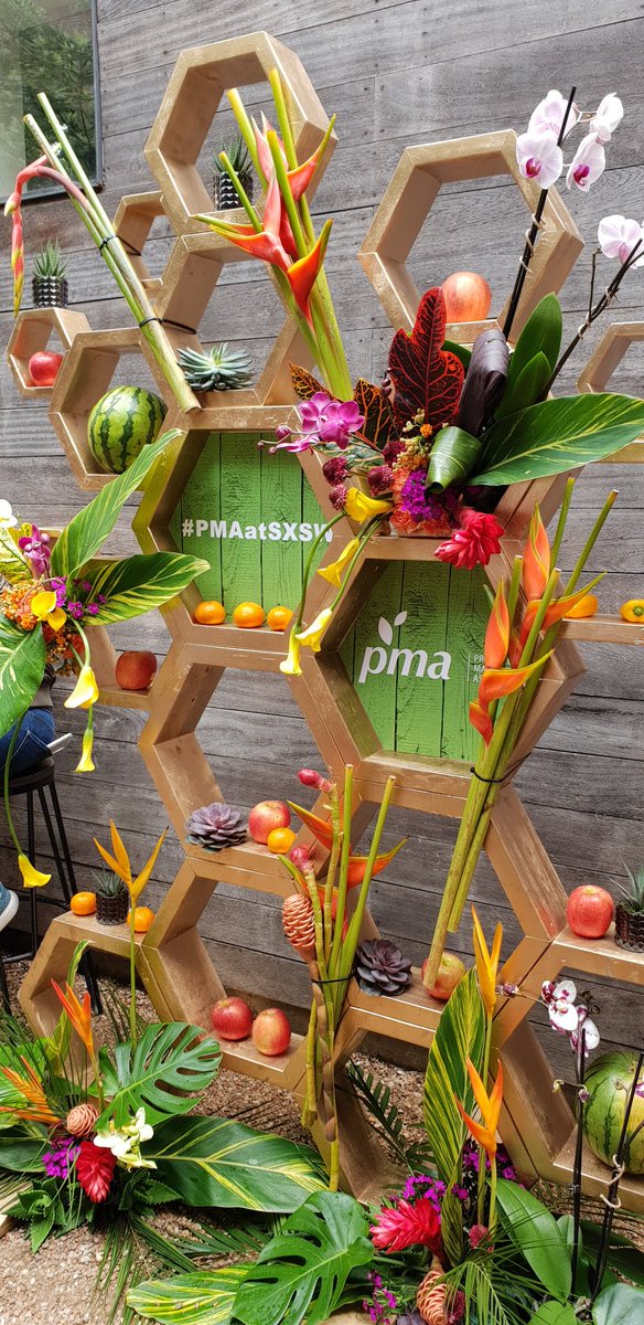 THE JOY OF FRESH
Loving this year's PMA activation at SXSW! Plentiful fruit and veg for snacking, beautiful floral wreaths and hip bands.

#PMAatSXSW #freshproduce #realfood