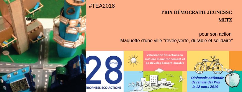 ecomaires's tweet photo. Le conseil municipal des enfants de la ville de Metz @MairiedeMetz est récompensé du Prix Democratie Jeunesse des Trophées Eco Actions 2018 #TEA2018 https://t.co/Fz12wMDgzB