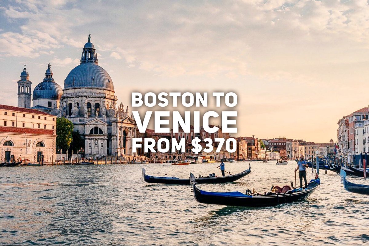 CheapFlightGuy's tweet photo. #CheapFlightGuy #DailyDeal - #Boston to #Venice from $370 round trip
See https://t.co/Vs4SgxnmFe for details
#CheapFlights #TravelDeals #BOS #VCE https://t.co/IwnoCAYuwB
