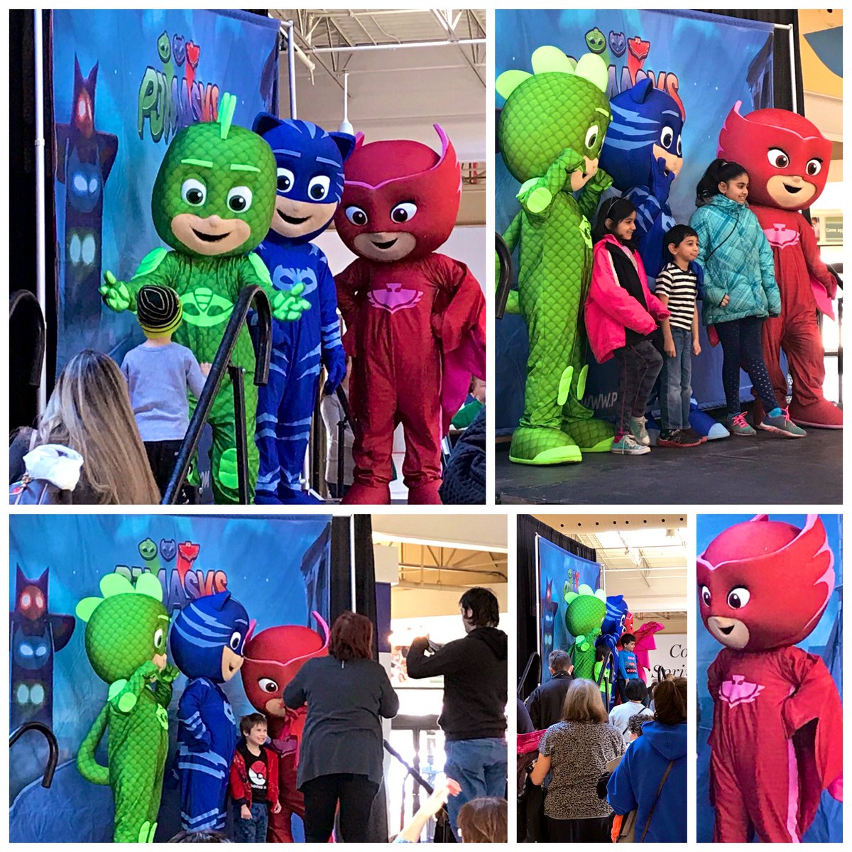 tecumsehmall's tweet photo. There’s still time to meet & greet your fav #PJMASKS! Hurry in!! They’re here until 3pm only! #marchbreak #tecumsehmall #yqg #gekko #catboy #owelette https://t.co/gMjdsdsGMg
