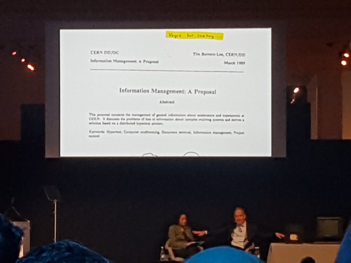 educ8all_info's tweet photo. "Vague but exciting" was the initial feedback for @timberners_lee's Web proposal at @CERN.
Don't be deterred, innovators! Refine and persevere!
#BritishScienceWeek #BSW2019 #ask30 #Web30 celebrations @sciencemuseum https://t.co/GgDbZJHBY9