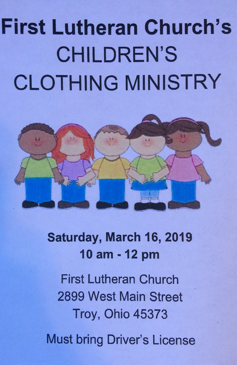 Need clothes for your kids? Stop by First Lutheran Church (2899 W. Main Street) on March 16th from 10am-12pm for their Children's Clothing Ministry. All you need to bring is your ID. What a blessing this ministry is to our community!