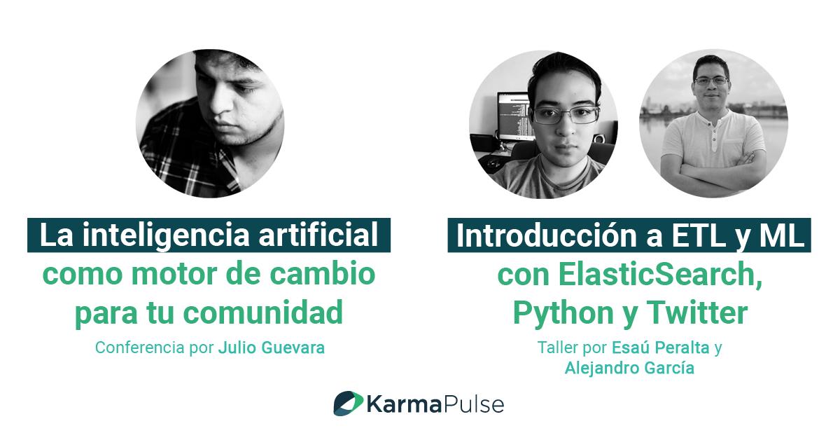 KarmaPulse's tweet photo. Nuestros karmas Julio, Esaú y Alejandro están hoy en la jornada académica de ingenierías de la @ULSA_OAXACA. En el taller y la conferencia abordarán temas de Inteligencia Artificial y Machine Learning.
¡Gracias por poner siempre el nombre KarmaPulse muy en alto! https://t.co/35jLNSEhmX