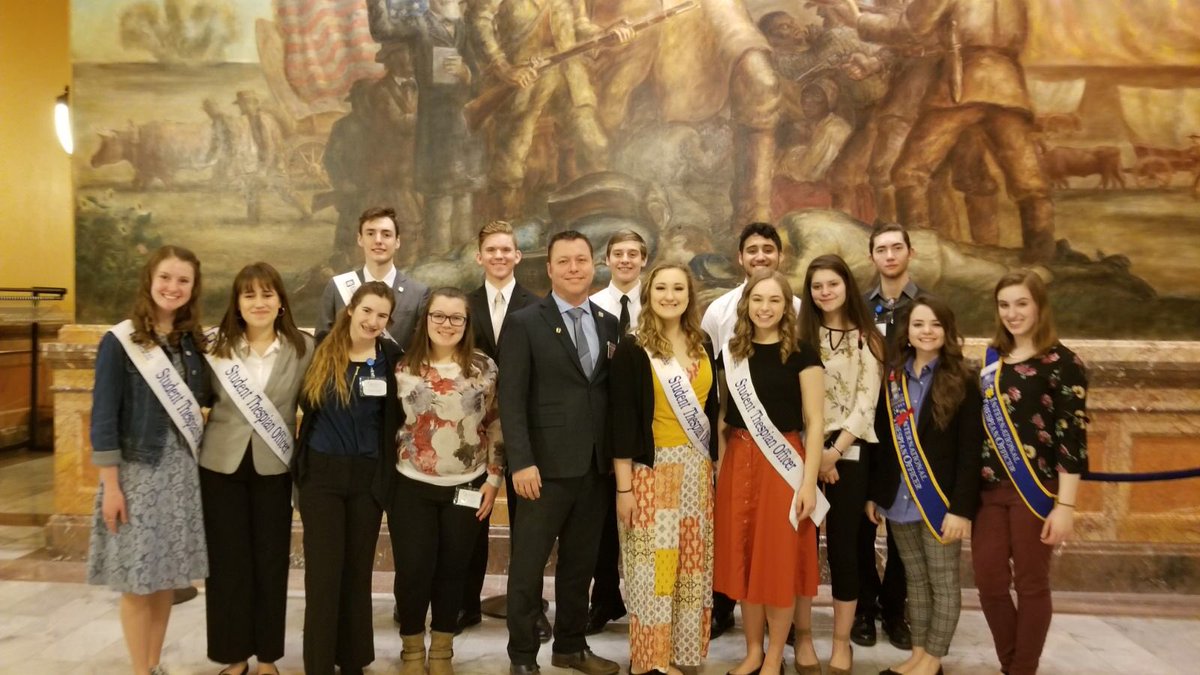 More pictures of some awesome student leaders advocating at the Kansas State Capitol yesterday! #TIOS19 #TheatreinOurSchools