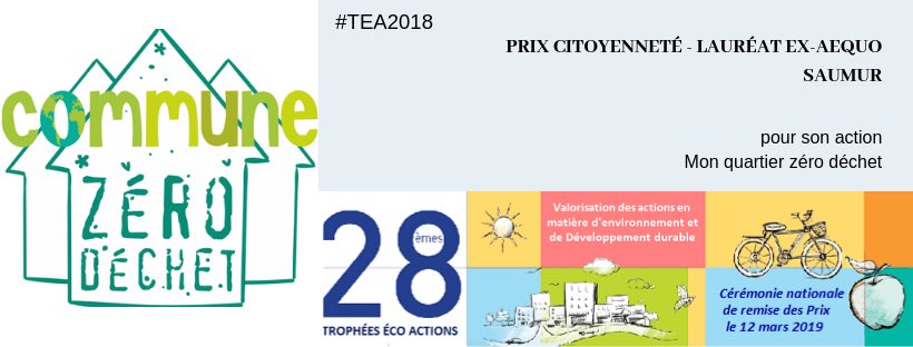 ecomaires's tweet photo. Ex-aequo, la Ville de #Saumur est également récompensée du Prix Citoyenneté pour son action « Mon quartier zéro déchet » #TEA2018 #ecomaires https://t.co/Lgryyqf4ga
