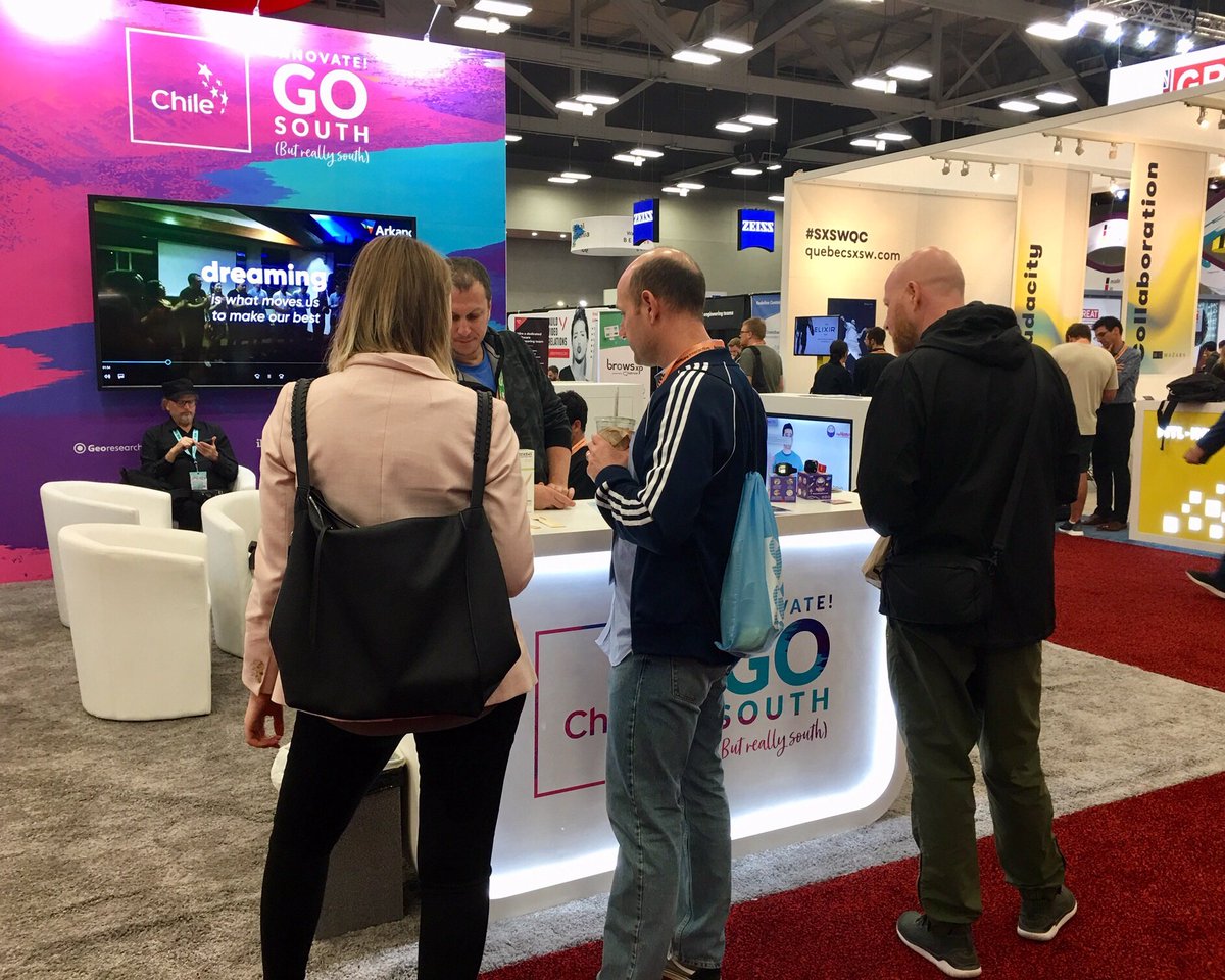 prochile_us's tweet photo. Technology #MadeInChile designed to solve global demands is what you can find at #Booth523 at @sxsw
Come by! We are here until tomorrow! #SXSWChile #SXSW2019 https://t.co/E5HAJrsuZE