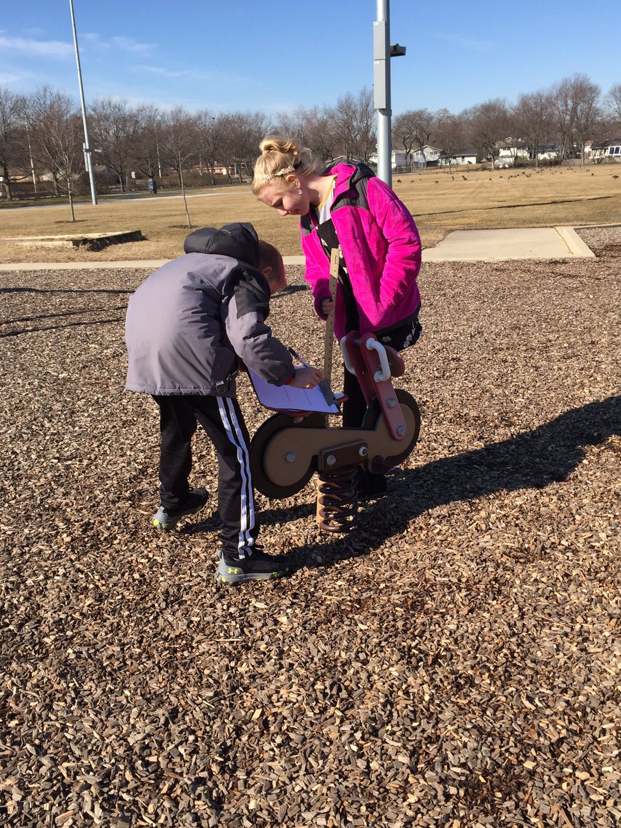 BouchardMrs's tweet photo. Mission Accomplished!  We successfully evaluated the safety of our current playground.  We will use this data to help us in the next stage of Operation New Playground at Hale.  #halepackstrong #weare54 #schaumburgparkdistrict #weloveproblembasedlearning https://t.co/WwFDZ0exvb