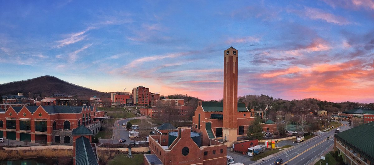 appstate's tweet image. Last night&apos;s sunset welcomed everyone back from spring break. Photo via IG:@owen_dowell