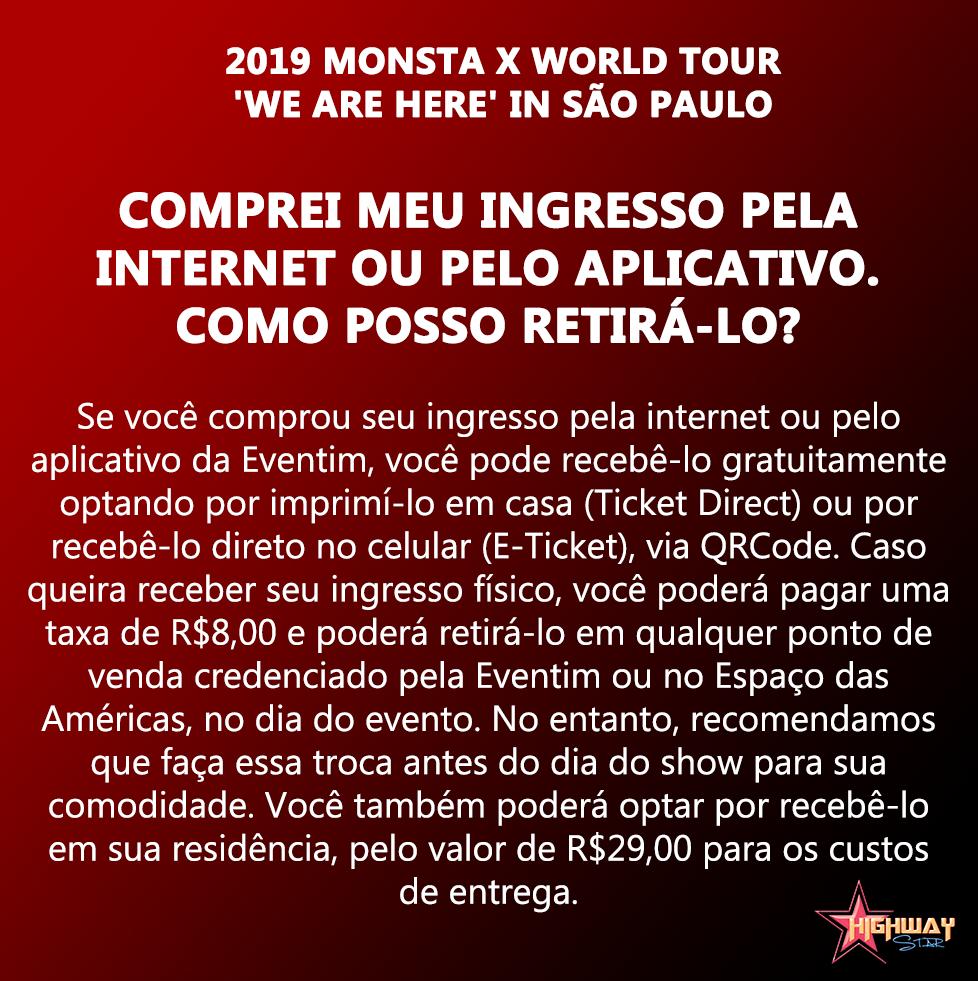 followhwstar's tweet photo. Veja mais informações sobre a retirada dos ingressos nesse link: https://t.co/HUNef6cLdh

#MONSTAXnoBrasil https://t.co/f5kGdVMH5q