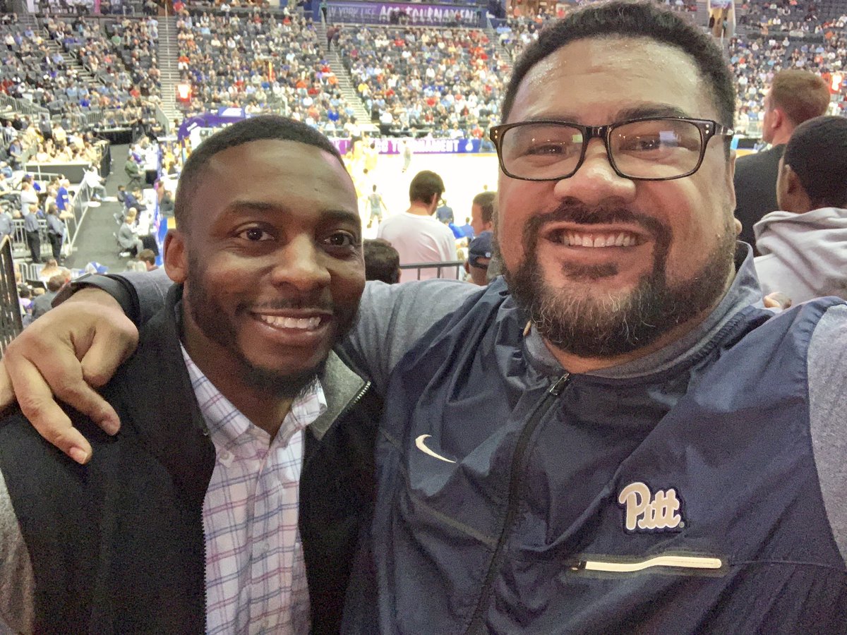 PennyS66's tweet photo. With @Pitt_FB and @Pitt_VB #ForeverPanthers #JoeStephens and #ImaniHarper supporting our @Pitt_MBB at the #ACCTourney #H2P #PittScriptForLife https://t.co/rlQMaR6dkl
