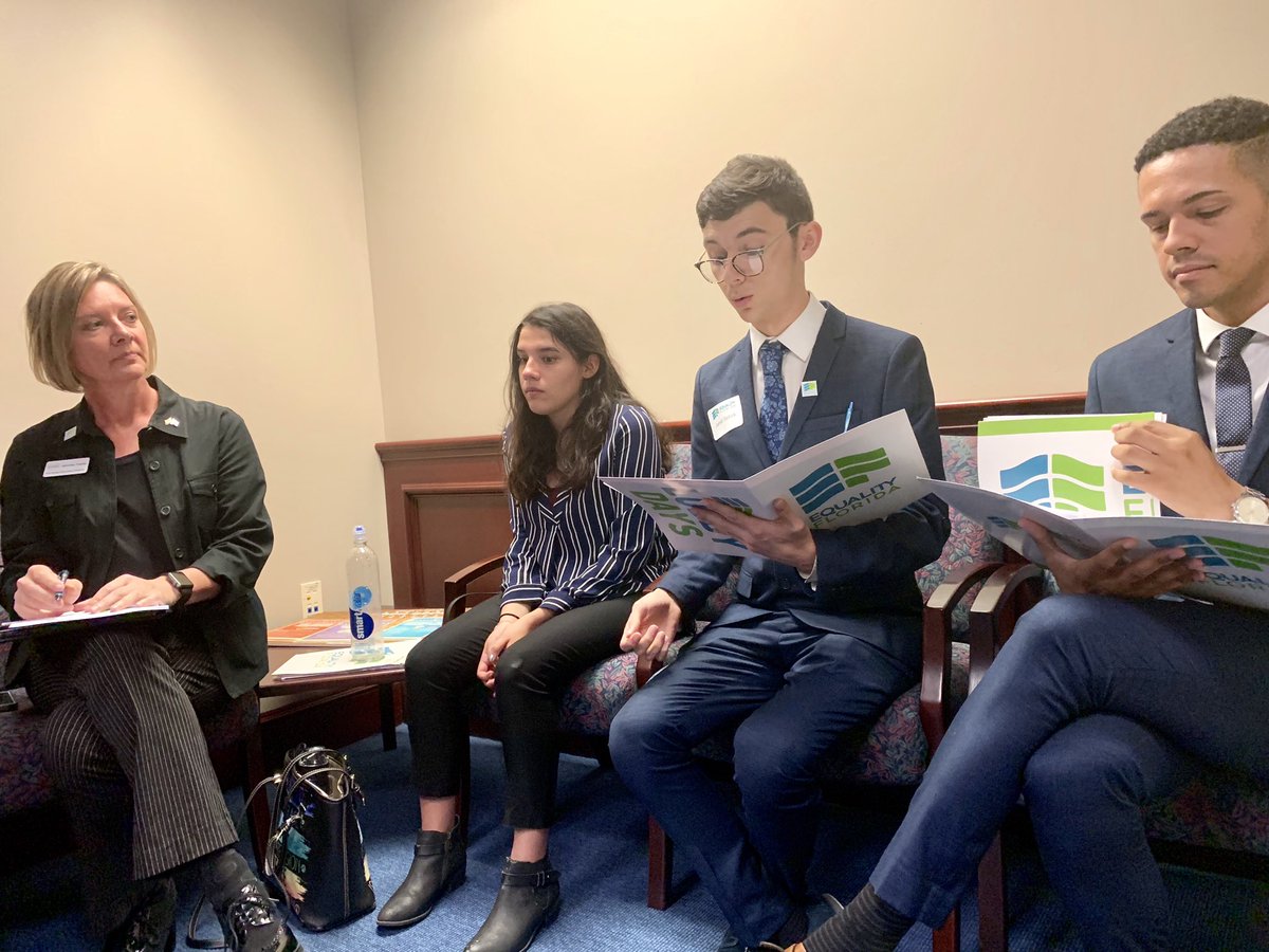 bjoewolf's tweet photo. Proud to #Lobby4Equality this week. It’s time for the legislature to #PassCWA , PASS a ban on conversion therapy, PASS the modernization of HIV laws, &amp; fiercely reject the disaster that is HB3. LGBTQ Floridians deserve nothing less &amp; we aren’t going anywhere til you do. https://t.co/qeI9iMfYMr