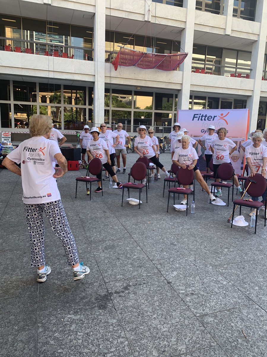 She’s 86. “Stop eating the scones and start believing you’re living with grand maturity” Doreen’s message to other seniors as she instructs a fitness class in King George Square. Be like Doreen. <a href="/7NewsBrisbane/">7NEWS Queensland</a> #7news