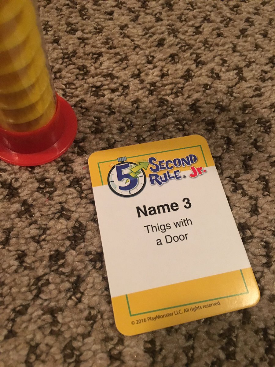 steinert_tammy's tweet photo. @PlayMonsterFun we are playing 5 Second Rule Jr. with my 2nd grader and she noticed a typo! Proud of her for noticing it! https://t.co/6CrYD2Dtcz