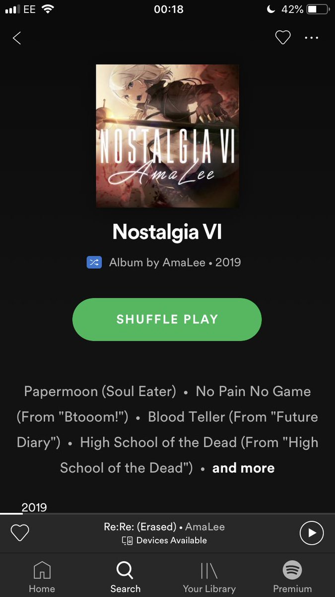 Kookyrbot's tweet photo. @AmaAmaLeeLee Eeek! It’s out. Nostalgia VI is out in the U.K. 

(Featuring the last song I listened to on Spotify). https://t.co/1we4Ekm3jD