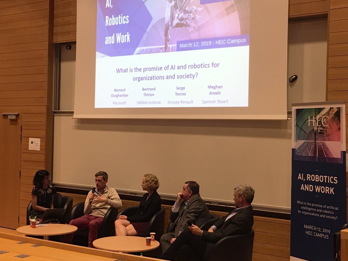 HECParis's tweet image. “Humans are always at the heart of #AI!” Serge Yoccoz @RenaultDigital_ 
➡️AI allows augmented intelligence, but does not replace humans 
➡️Ways of working change towards a human-AI collaborative environment
➡️The future workforce needs to upskill and/or reskill #HECfutureOfWork