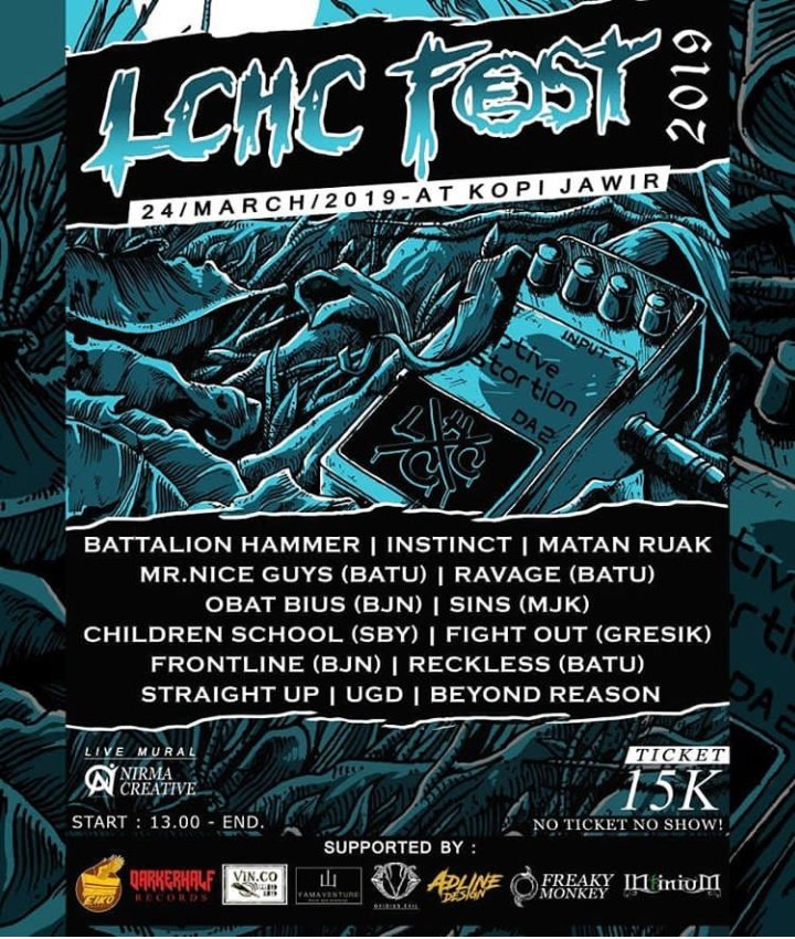 reckless_hc's tweet photo. Minggu 24 maret 2019, kita holiday berfantasy di Kopi Jawir - Lamongan , bersama temen-temen LCHC, di acara LCHC FEST 2019 dan kita juga bisa menyaksikan Live Mural bareng temen-temen Nirma Creative, rapetin yeeee 🔥🥀
Tetep jaga ketertiban dan jangan lupa beli htm 🙏 https://t.co/Xe6eAEKMhh