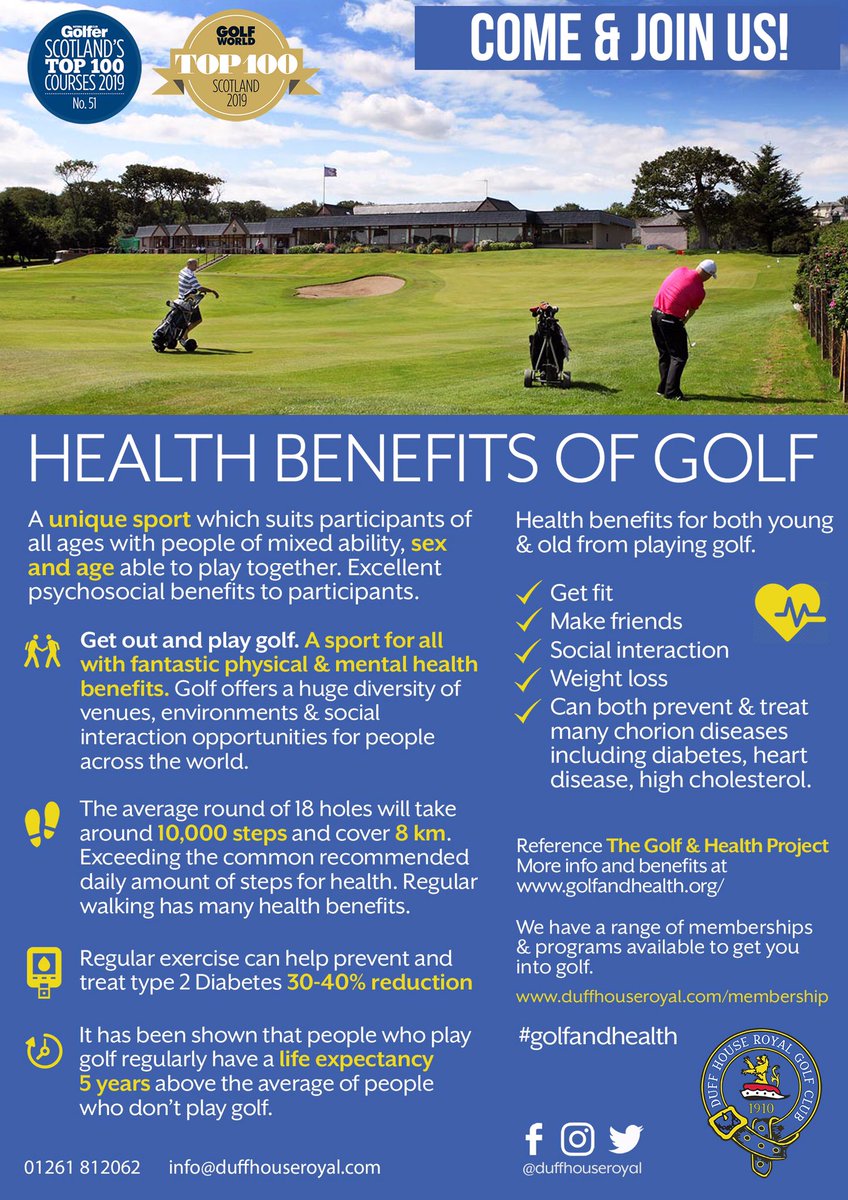 duffhouseroyal's tweet photo. 🛡 Golf, more than game! | There are many Health Benefits to golf both physical &amp; mental and the only sport that caters for both young and old!

👨🏻‍🦳👦🏻 Our oldest members is 96 and still plays weekly and our young members are 6! 90 yrs!
#golfandhealth #duffhouseroyal #wearedhr https://t.co/g2MqGh550b