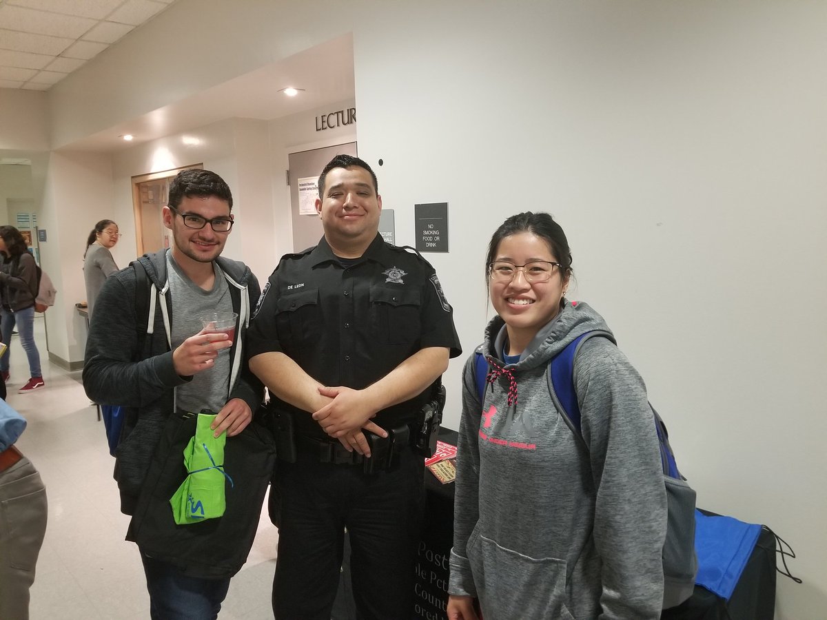TCConstablePct2's tweet photo. Deputy Michael De Leon had the privilege to talk to students about the dangers of alcohol abuse today at ACC Northridge for Spring Break Safety Awareness Day. Thanks to the ACC District Police Department and the Travis County Underage Drinking Program for spreading the message. https://t.co/eP8XwKrIGR