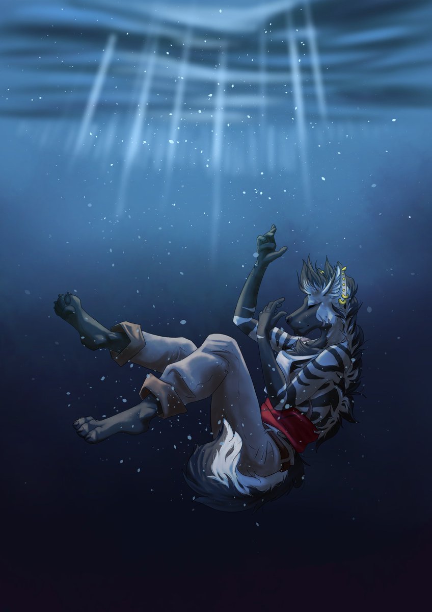 CricketServal's tweet photo. I'm super happy with how this came out, worked on anatomy a lot and really enjoyed shading it #arcadia #penumbra #sinking https://t.co/4lI5WLDtz0