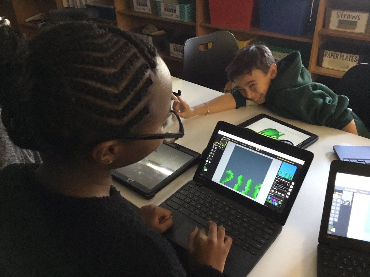JanineLapertosa's tweet image. Excited to see our @Mineolams artists create digital art using #SpriteEditor @kid_OYO!Inspired by @studentsrebuild #OceanChallenge,they are creating beautiful underwater scenes that are soon to be animated.@Ms_Goldfarb thank you for your classroom and your guidance!#MineolaProud