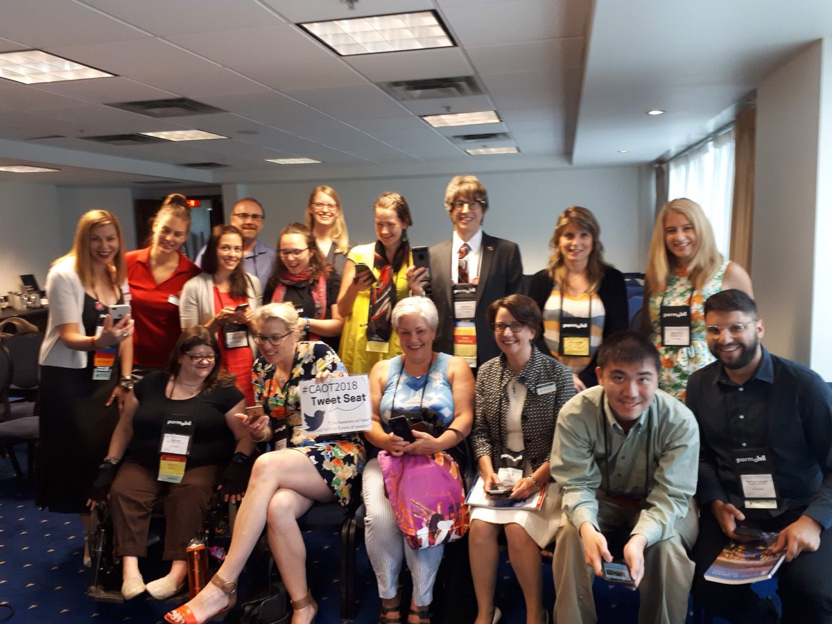 CAOT_ACE's tweet photo. As we approach CAOT Conference, I'm reminiscing about last year's tweetup-meetup at #CAOT2018 in Vancouver. 😊 Hope to see all these #OTweeps again (and many more!) in person in Niagara Falls on Thursday May 30th at 7:30- 8 am for coffee, tweeting, and our annual photo. #CAOT2019 https://t.co/VQz7VOxRU0