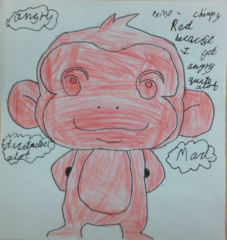 LindenRDoak's tweet photo. @LindenRDoak #PSHE #hiddenchimp
Using words and colours to describe our hidden chimps- very effective.@LindenRoad https://t.co/wjQEwxBNBV