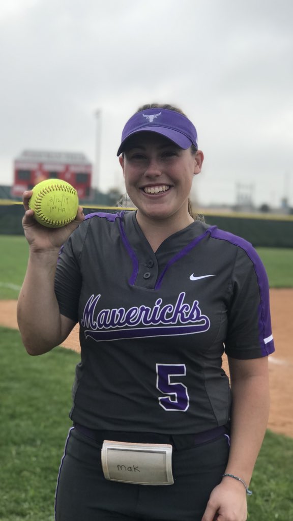 Makenzie Cloyd hit her first varsity home run to lead the Mavericks to a 7-5 Spring Break win over Brazosport.