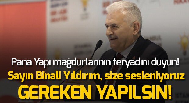 Sayın Binali Yıldırım, açılışını yaptığınız Pana Yapı'nın Fikirtepe projesinin inşaatına devam edilmedi, çivi bile çakılmadı. Raci Şaşmaz paramızı diğer şirketlerine aktardı. Çağrımıza ne zaman kulak vereceksiniz? <a href="/fatihportakal/">fatih portakal</a> <a href="/csbgovtr/">T.C. Çevre, Şehircilik ve İklim Dğş. Bakanlığı</a> <a href="/murat_kurum/">Murat KURUM</a> @RT_Erdogan <a href="/BA_Yildirim/">Binali Yıldırım İletişim Ofisi</a>