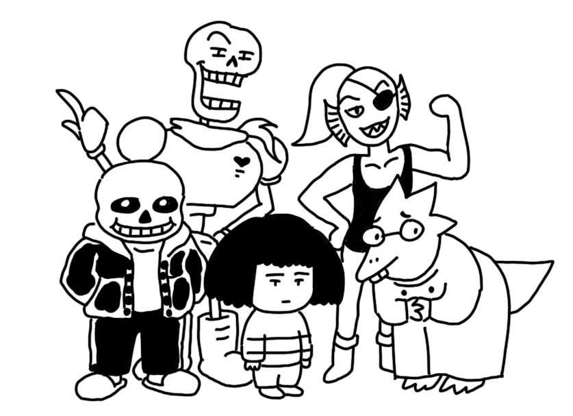 just thinking abt undertale again recently... did a little sketch of my friends