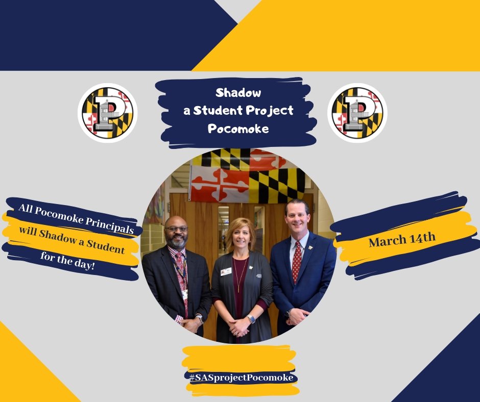 PocomokeMiddle's tweet image. One more school day until our Pocomoke Principals Shadow a Student! #SASprojectPocomoke