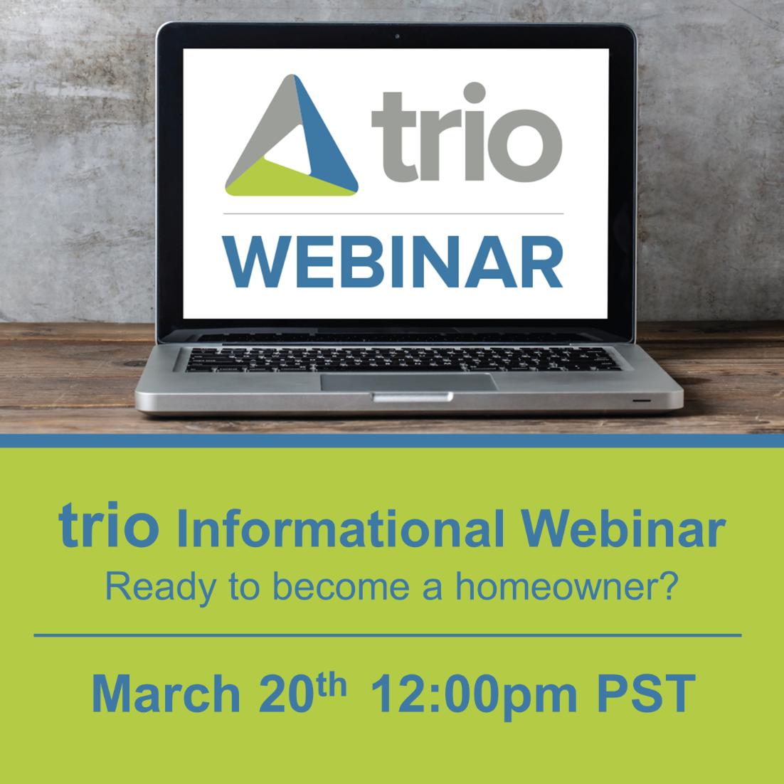 ThinkTrio's tweet photo. Ready to become a homeowner? Trio's informational webinar is a great way to learn how to become a homeowner through trio's Lease-to-Own program. We hope to see you there! #thinktrio #homeownership Please register here: https://t.co/sEsmNpLdZp https://t.co/Uz6x4boJ6U