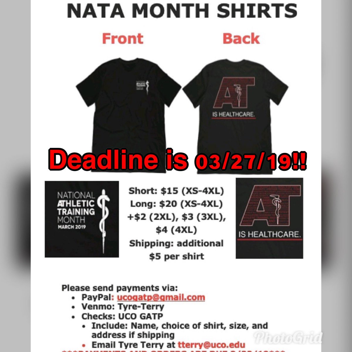 UCO_MAT's tweet photo. Hello everyone we had such a great turnout with our first sale we are taking another order for those that missed out on the first one!! Contact us on any social media to get your order in!! Deadline is 03/27/19!! https://t.co/jbx9knKg2d