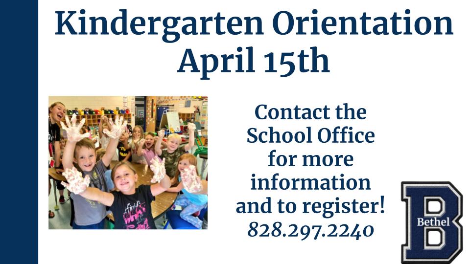 bethel_school's tweet photo. We can't wait to meet our future Bethel Beavers!  Kindergarten Orientation is scheduled for April 15th at Bethel!  Call the school office for more information. https://t.co/vYEJ93dS9U