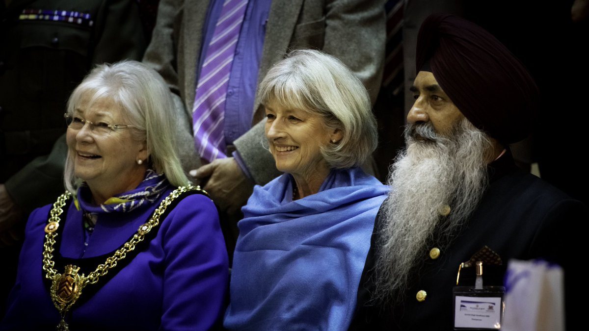 Chairman of Sikh Council of Wales with Lord Mayor of Cardiff and Lord Lieutenant of South Glamorgan at Temple of Peace