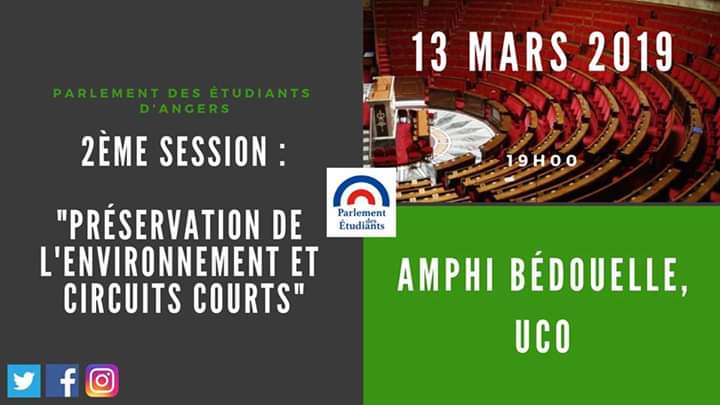 PEAngers's tweet image. ⚠️ Session du Parlement des Étudiants ! ⚠️

Demain, mercredi 13 mars à 19h ! 📆 

Sur un sujet d'actualité !!! L'environnement et les circuits courts ! ♻️

On vous attend nombreux dans l'amphi Bédouelle de l'UCO !