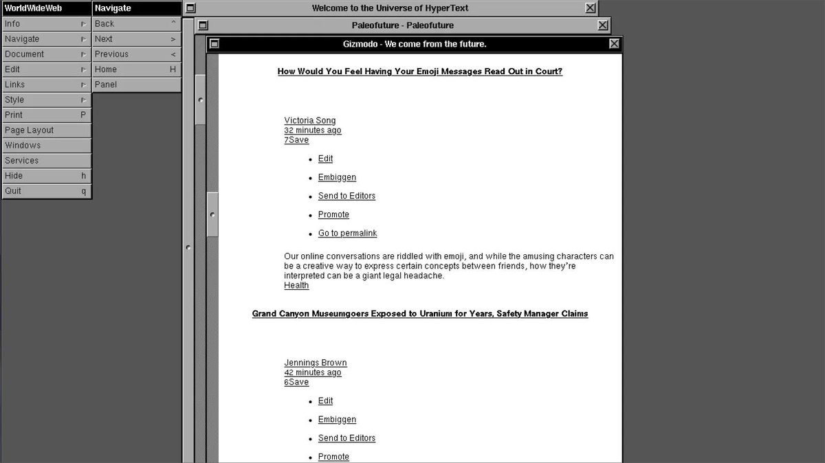 Travel back to 1990 with the original World Wide Web browser #Web30 gizmo.do/ob2t5dO