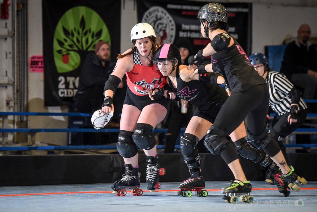 Wednesday! Service Industry workers each get a free drink during <a href="/RCRBetties/">Break Neck Betties</a> vs. <a href="/GunsnRollers/">Guns N Rollers</a> Service Industry night! ----> bit.ly/2Tr6Jab