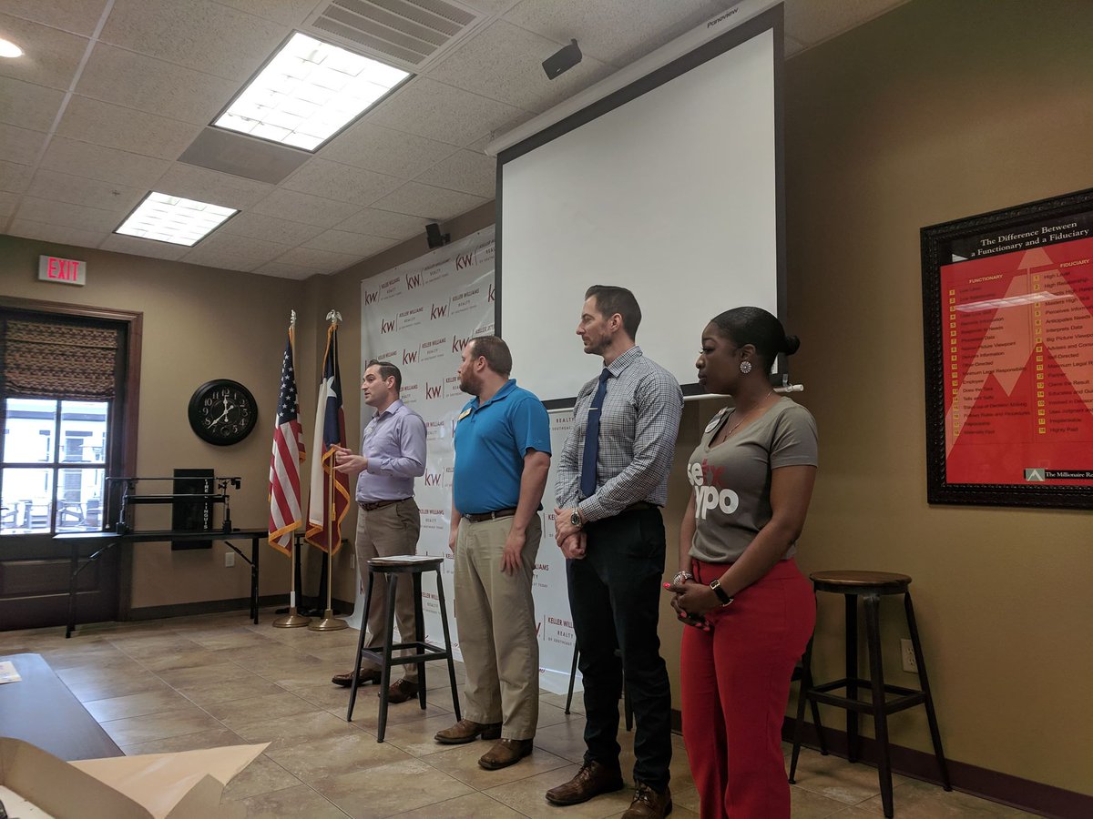 UnitedWayBMT's tweet photo. This year, our Community Impact Director, John Rollins, is serving as Chair of the Southeast Texas Young Professionals Organization. John, along with other YPO Steering Committee members, spent the afternoon at Keller Williams Realty speaking to their employees about #SETXYPO. https://t.co/7sXY3AqQlV