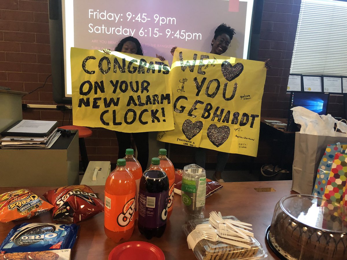 The Speech and Debate team surprises Gebhardt with a baby shower before City Championships <a href="/RHSExcellence/">Rangeview H.S.</a>
