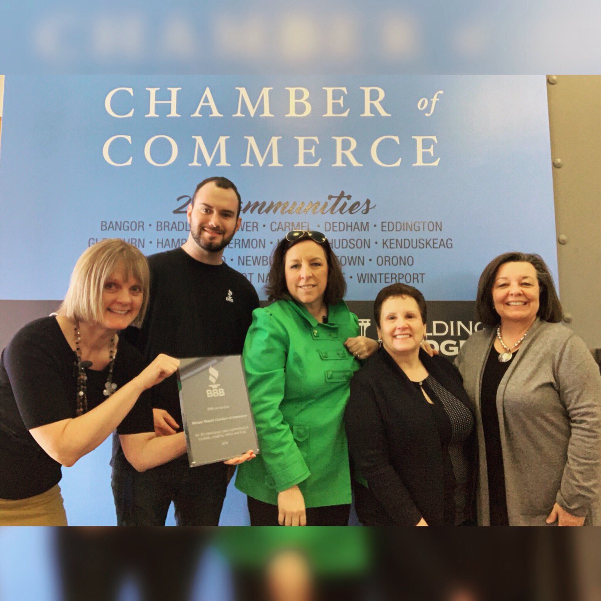 bbb_boston's tweet photo. Bill spent the day in #Maine delivering awards to local #AccreditedBusinesses!๐๐ He met Deb, Shelly, Shelly and Marcia from the @BangorChamber - 30 years is a commitment to be proud of! #BBBOnTheRoad #BBBWasHere #CommunityOfTrust https://t.co/yByQcklmGj