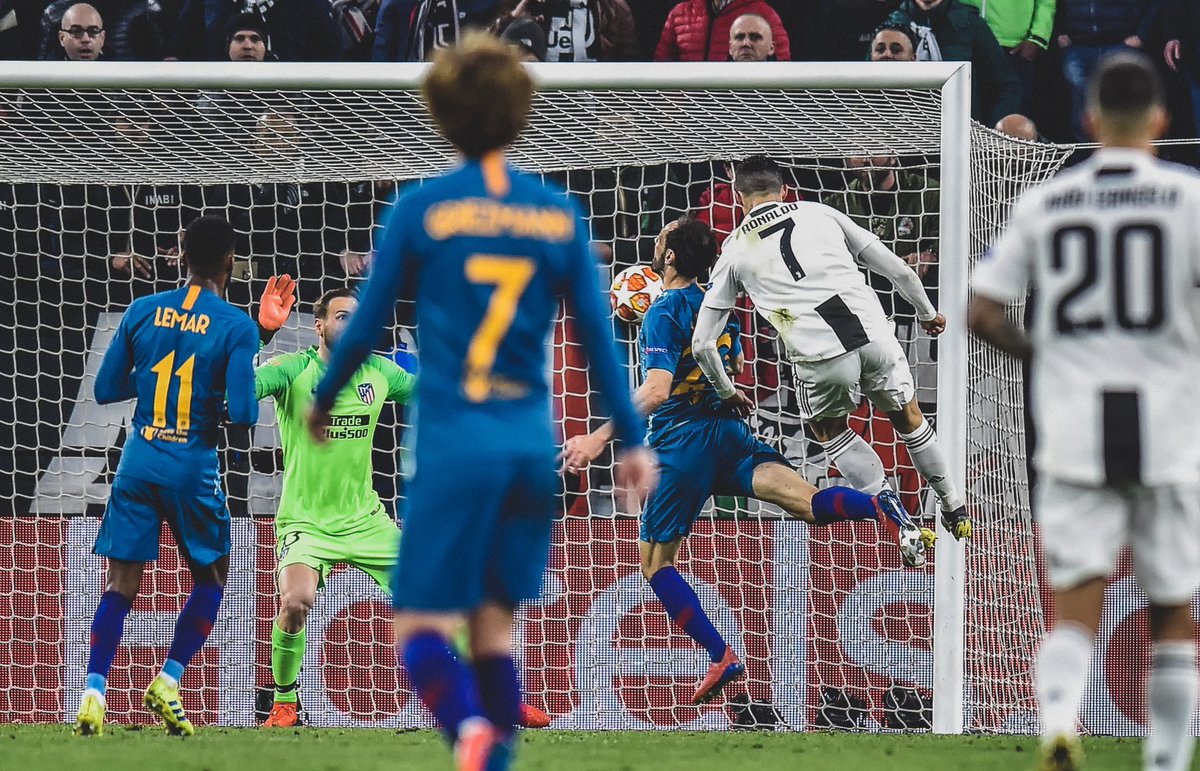 Sporf's tweet photo. 📉 2-0 down from the first leg.

👴 34 years of age.

🆚 One of Europe’s best defences.

⏰ 86th minute winner.

🎩 Scores a hattrick.

😱 Equals UCL record of 8 hattricks.

✅ @JuventusFC through to the QF’s.

🤩 Mr. Champions League. https://t.co/bSdsnBBTeM