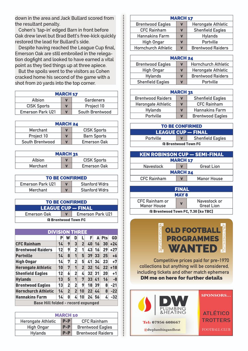 This week's round-up, albeit somewhat truncated. Thanks again
one and all and don't forget likes, R/T's and follows.
#nonleague #sundayfootball #grassroots #jodiechesney