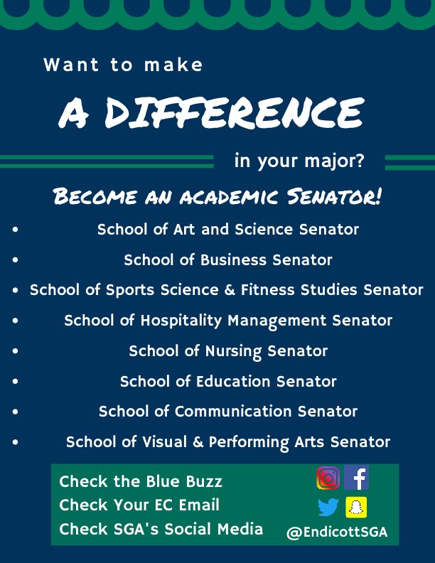 Interested in making a difference in your major? Become and academic senator and help create real change on campus! The form closes Friday! goo.gl/forms/6RGqKVFB…